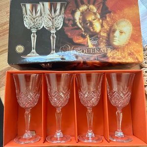 Vintage Masquerade Crystal Goblets